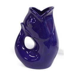 Cobalt Blue Fish Gurglepot Pitcher