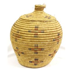 Antique Eskimo Lidded Basket