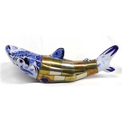 Mexican Tonala Pottery and Metal Shark