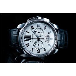Cartier Steel/Leather Watch