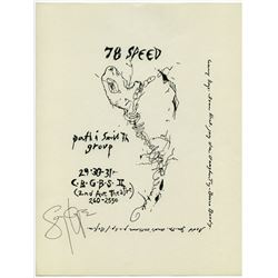 Patti Smith / Bruce Springsteen Original 1977 Concert Handbill,  * Signed by Lenny Kaye (Patti Smith