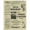 Image 1 : BILLIE HOLIDAY ,Hot Lips Page and JAY McSHANN 1942 Apollo Concert Handbill