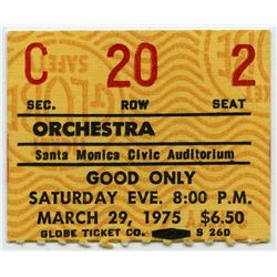QUEEN Original 1975 Concert Ticket Stub