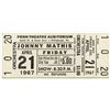 Image 2 : JOHNNY MATHIS Original 1967 Unused Concert Ticket