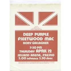 DEEP PURPLE / Fleetwood Mac / RORY GALLAGHER 1973 Original Concert Handbill