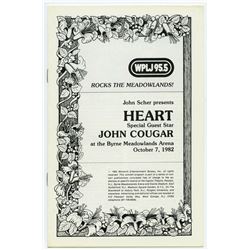 HEART /John Cougar Mellencamp 1982 One-Show-Only Concert Program