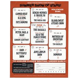 JANIS JOPLIN / Frank Zappa / DONOVAN Original 1969 Concert Handbill