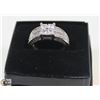 Image 1 : STERLING SILVER CZ LADIES RING - SIZE 6