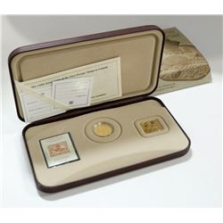 SILVER AND GOLD PLATED CANADA 3 CENTS COIN AND