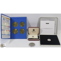 LOT OF 4 WORLD CROWN COINS & MEDALLIONS