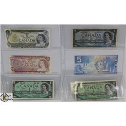 LOT OF 6 VARIOUS OLD CANADA BANK NOTES