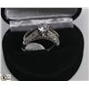 Image 1 : STERLING SILVER CZ ENGAGEMENT SET, SIZE 8