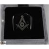 Image 1 : BLACK MASONIC SYMBOL RING SIZE 9