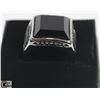 Image 1 : BLACK STONE MENS RING - SIZE 8.5
