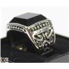 Image 3 : BLACK STONE MENS RING - SIZE 8.5