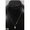 Image 1 : STERLING SILVER CHAIN WITH MOTHER OF PEARL STONE PENDANT .925