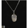 Image 2 : STERLING SILVER CHAIN WITH MOTHER OF PEARL STONE PENDANT .925