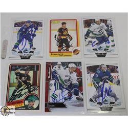 AUTOGRAPHED VANCOUVER CANUCKS 6 CARD LOT