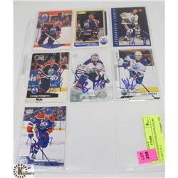 AUTOGRAPHED EDMONTON OILERS 7 CARD LOT (