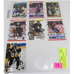 AUTOGRAPHED PITTSBURGH PENGUINS 7 CARD LOT
