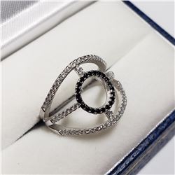 SILVER ONYX CUBIC ZIRCONIA  RING