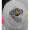 Image 1 : STERLING SILVER 925 RING WITH CITRINE STONE, SZ 6