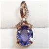 Image 1 : 20) 14K ROSE GOLD TANZANITE & DIAMOND PENDANT,