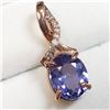 Image 2 : 20) 14K ROSE GOLD TANZANITE & DIAMOND PENDANT,