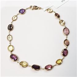 56) 14K YELLOW GOLD SAPPHIRE BRACELET,
