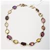 Image 1 : 56) 14K YELLOW GOLD SAPPHIRE BRACELET,