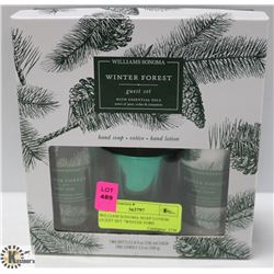 WILLIAM SONOMA SOAP LOTION GUEST SET "WINTER FORE