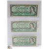 Image 1 : 1954 CANADIAN $1 DOLLAR BILLS- SET OF 3