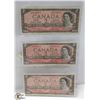 Image 1 : 1954 CANADIAN $2 DOLLAR BILLS- SET OF 3