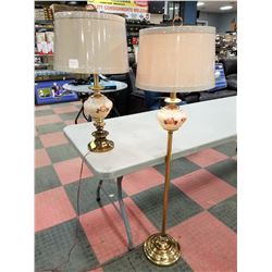SET OF 2 LAMPS - 1 FLOOR LAMP W/GLASS