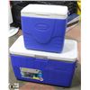 Image 1 : SET OF 2 COLEMAN BLUE & WHITE COOLERS