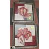 Image 1 : SET OF 2 WOOD FRAMED LILLY PICTURES BY
