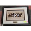 Image 1 : FRAMED NEEDLEPOINT HORSES (24.5"L X 19"H) -