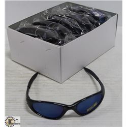BOX OF OAKLEY STYLE BLACK DESIGNER SUNGLASSES