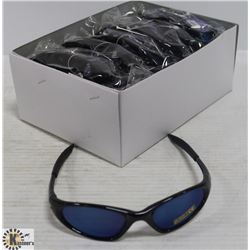 BOX OF OAKLEY STYLE BLACK DESIGNER SUNGLASSES
