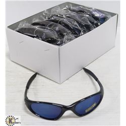 BOX OF OAKLEY STYLE BLACK DESIGNER SUNGLASSES