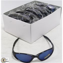 BOX OF OAKLEY STYLE BLACK DESIGNER SUNGLASSES