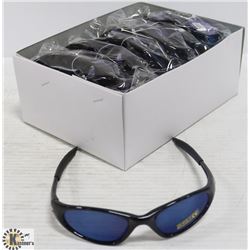 BOX OF OAKLEY STYLE BLACK DESIGNER SUNGLASSES