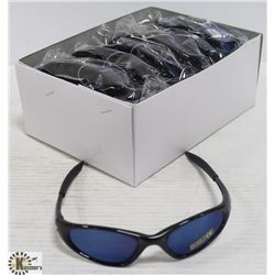 BOX OF OAKLEY STYLE BLACK DESIGNER SUNGLASSES