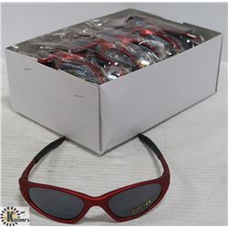 BOX OF OAKLEY STYLE RED DESIGNER SUNGLASSES