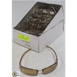 BOX OF AMBER LENSE DESIGNER SUNGLASSES WITH UV400