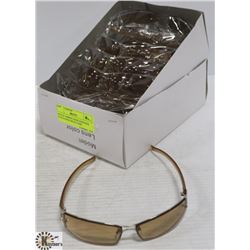 BOX OF AMBER LENSE DESIGNER SUNGLASSES WITH UV400