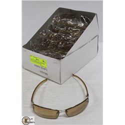 BOX OF AMBER LENSE DESIGNER SUNGLASSES WITH UV400