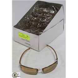 BOX OF AMBER LENSE DESIGNER SUNGLASSES WITH UV400