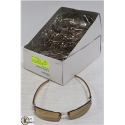 BOX OF AMBER LENSE DESIGNER SUNGLASSES WITH UV400
