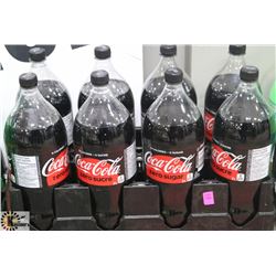 CASE WITH EIGHT 2L BOTTLES OF COKE ZERO